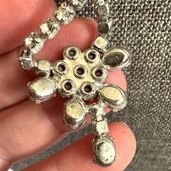 Vintage Lind Gal LG Blue Moonstone Rhinestone Parure Necklace Earring Set MCM