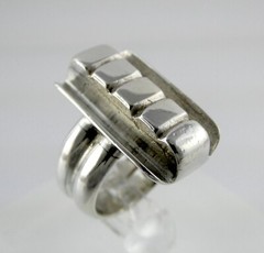Vintage Storck Signed Artisan Sterling Silver Bar Top Ring 925 14.6g Size 5.5