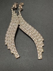 Gorgeous Estate Clear Rhinestone Vintage Runway Earrings