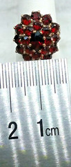 Vintage 1950’s Bohemian Red Garnet Cluster 14K Gold Ring – 6 Grams