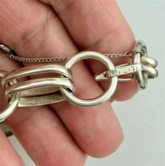Taxco Mexico 925 Sterling Silver Chunky Links 38.4 grams Bracelet 8.5″ Long