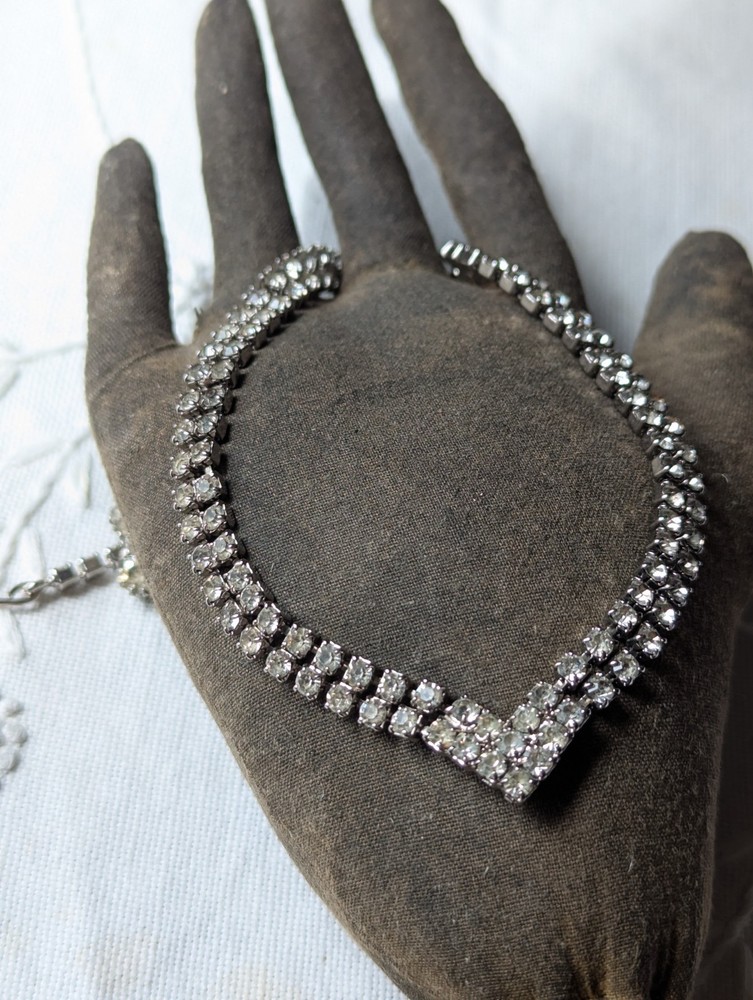 Rhinestone Necklace Vintage Adjusts To 18″ Celebrity N.Y.