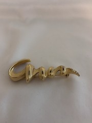 Vintage Signed Tona Gold Tone Modernist Brooch Two Toned Finish