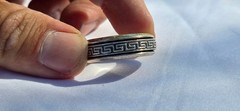 Vintage Men’s 925 Sterling Silver Greek Key Fidget Spinner Band Ring US Size 14