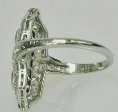 Art Deco Vintage Style Lab Created Diamond 14K White Gold Finish Engagement Ring