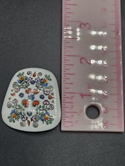 Vintage Enamel on Copper Florals and Hearts Brooch