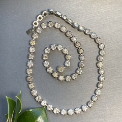 Art Deco Vintage Choker Necklace Estate Jewelry Pre-owned Cut Crystal 14.5″