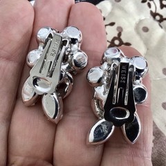 VINTAGE WEISS SIGNED CLEAR RHINESTONE EARRINGS BB5