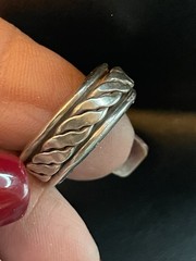 VTG 925 Sterling silver spinner band rope style ring Sz 6 TF –85 Mexico preowned