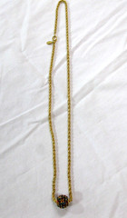 Joan Rivers Multicolor Crystal Rhinestone Sliding Disco Ball Necklace 25.5” VTG