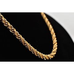 Casual Corner Vintage Necklace Rope Chain Chunky Gold Silver Signed 1990s Bin7B