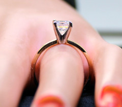 Gorgeous 14K Gold Ladies .99 Ct Princess Cut Solitaire Diamond Wedding Ring