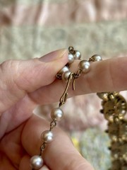 Vintage 1950s “Art” Jeweled Floral Choker Necklace