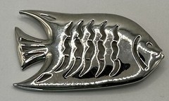 Craft Silver Tone Fish Brooch 2.5 Inches By 1.5 Inches.