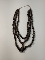 Vintage 925 southwest style 3 strand smoky quartz polished chip necklace