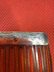 NAVAJO 925 Sterling Silver – Vintage Turquoise Hair Comb Clip