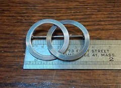Vintage Beau Sterling Double Round Textured Infinity Brooch Pin See Pics/Descrip