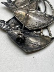 Vintage Rare Two Horse Head Brooch Pin Marked Sterling Uncas Mfg. Co.