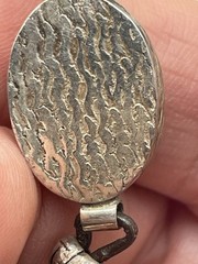 Vintage Sterling Bracelet Carved Red Stone Leather