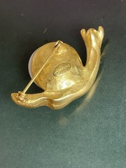 Vintage Signed Yesara Rare Elegant Brooch Rhinestone &pearl