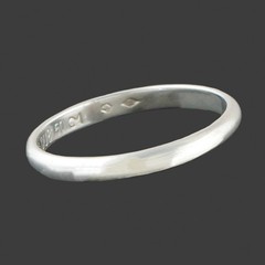 Cartier Platinum 2.5mm High Polished Wedding Band, Estate Ring