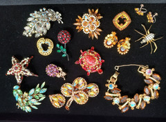 Vintage Rhinestone LOT Juliana Alice Caviness Warner Barclay 15 pcs