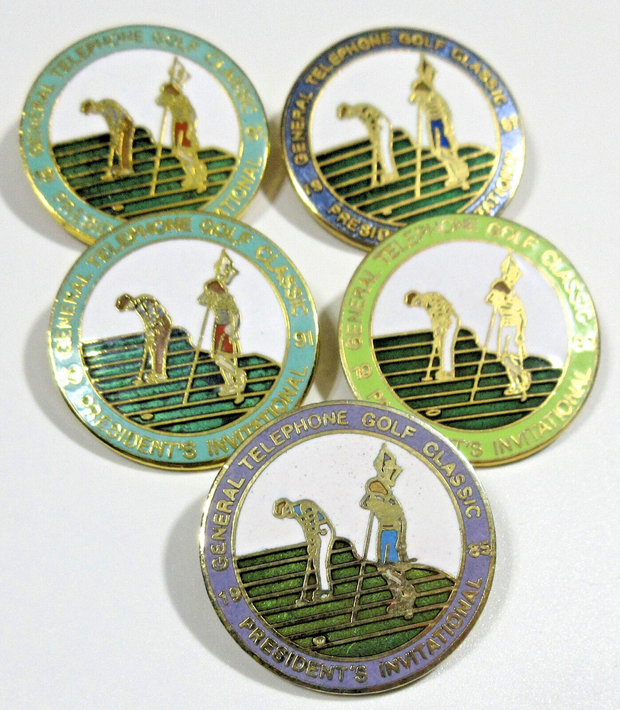Vtg LOT 1980S 90S MAN GENERAL TELEPHONE GOLF CLASSIC PRESIDENT’S INVITIONAL PIN