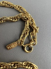 Vintage Monet Necklace Gold Tone Thick Elongated Link Rope Chain Signed 54”