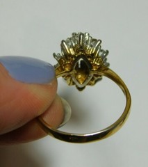 Gorgeous Red White Cubic Zirconia Ruby size 8.5 Gold Plated Silver 925 Ring