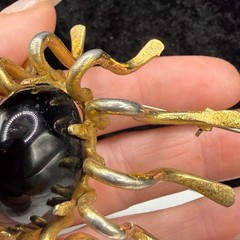 Vintage Insect Brooch Abstract LARGE Gold Tone READ