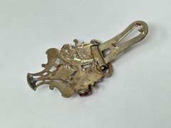 Vintage Sterling Silver Marcasite Carnelian Cabochon Hinged Dress Fur Clip 5.49g