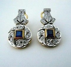 Art Deco Style Lab Created Diamond Anniversary 14K Yellow Gold Finish Earrings