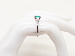 Vintage 1950s $4000 1.50ct AAA+++ Colombian Emerald Diamond 14k White Gold Ring