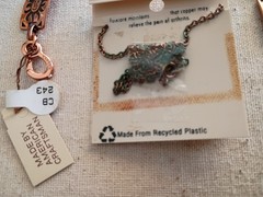 Vintage Aztec Figure Sunrise Copper Necklace With Chain And Bracelet NWT