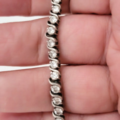 Ross Simons CZ Cubic Zirconia 925 Sterling Silver Tennis Bracelet 7.25″ – AS IS