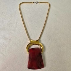 Vintage Lanvin Bijoux Lucite Interchangeable Pendant Necklace in Original Box
