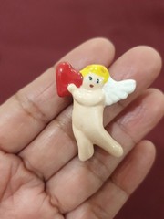 Vintage Flying Colors Cherub/AngelCupid/ Earrings & XXOO Pin/Brooch Colorful