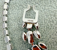 Vintage Weiss Rhinestone Necklace Statement Bib Wedding Runway Signed