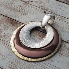 Vintage Pendant Large Tri Color Circles – No Chain Included