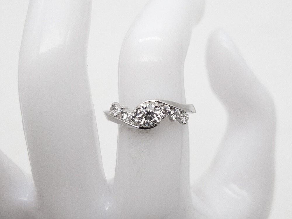 Signed THE LEO $3450 .78ct Si2 F CERTIFIED Diamond 14k White Gold Wedding Ring