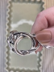 Trifari Signed Silver Tone Oval Link Chain Statement Necklace, Lobster Clasp
