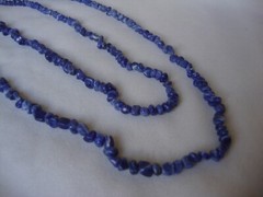 VINTAGE 1970s HANDMADE POLISHED LAPIS IRREGULAR BEADS 35″ ENDLESS NECKLACE