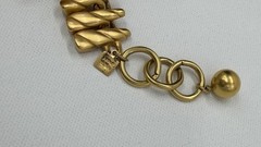 Vintage Anne Klein Necklace Chunky Gold Tone Statement Runway Bold Brushed Matte