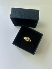 Vintage Clear Cubic Zirconia Ring Gold Plated Womens Size 10