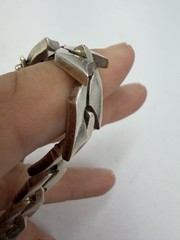 Vintage Bracelet Sterling Silver Mexico 7 Inches Chain Link Taxco Tj-42