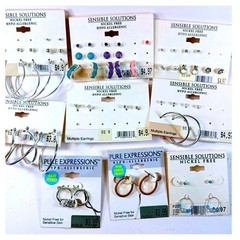 Lot Vintage Y2K Sensible Solutions Earrings Studs Hoops Nickel Free Deadstock