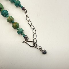 Jay King Necklace Turquoise Blue Carved Graduated Chunky Sterling Silver 925