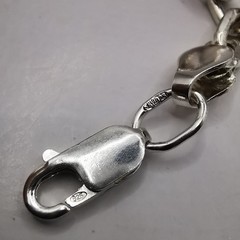 Vintage 925 Sterling Silver Chain Necklace Signed Handmade 46.64g 24.4 inches