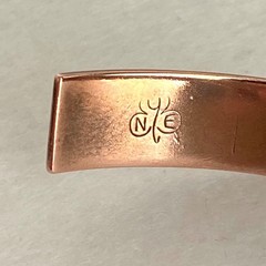 VTG Stuart Nye Sterling Silver 925 Copper Embossed Cuff Bracelet 6.75″