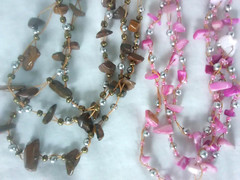 Layered Necklaces Lot of 2 Seashell mlxad nuggets 24″ Gift New USA Boho Seller